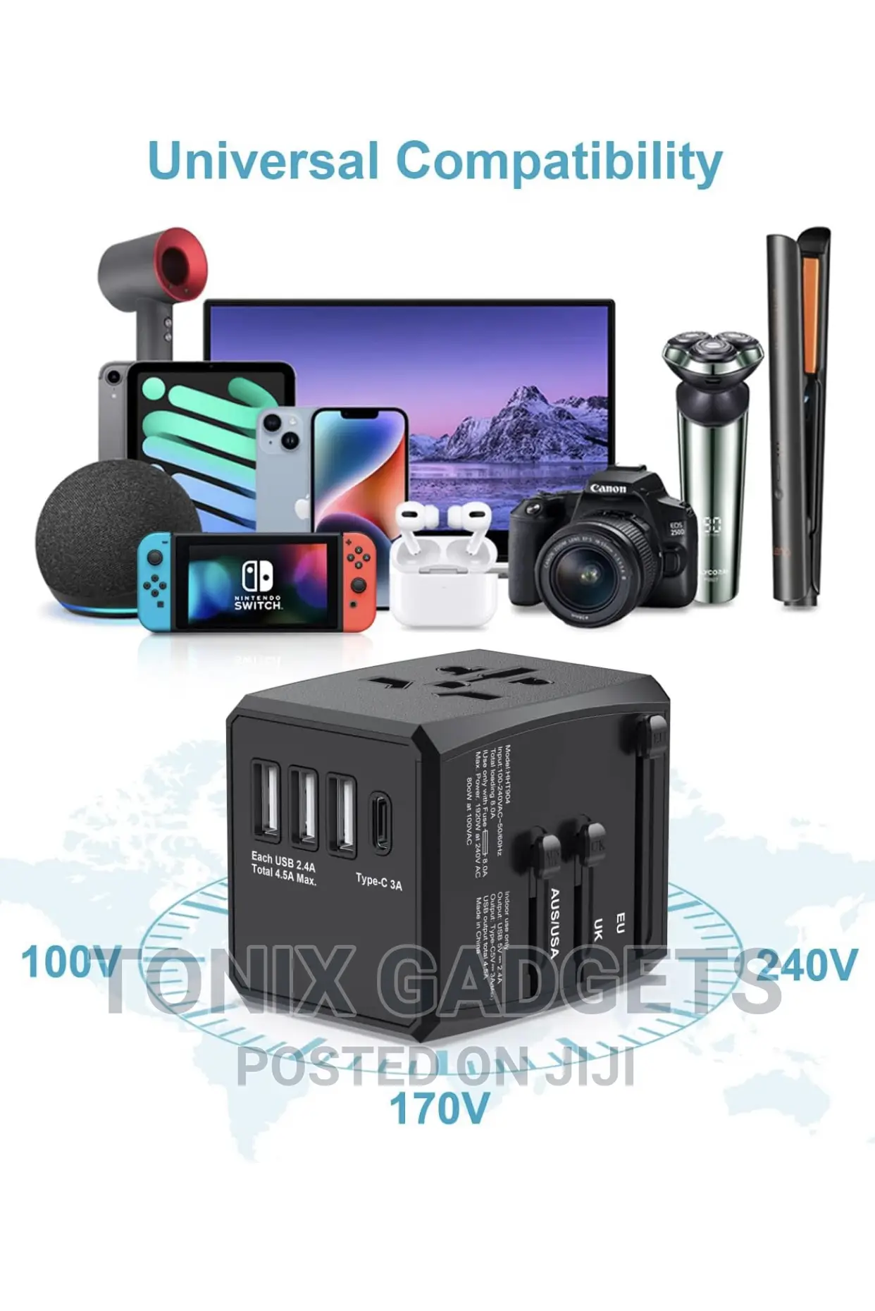 International Universal Adapter - All in 1 Outlet Charger