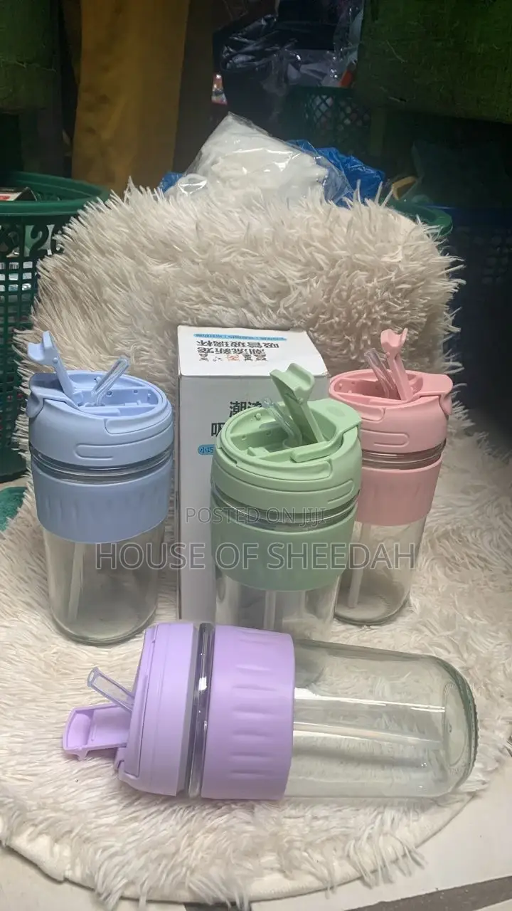 Portable Straw Coffee Cup With Lid,For Juice/Milk 500ml