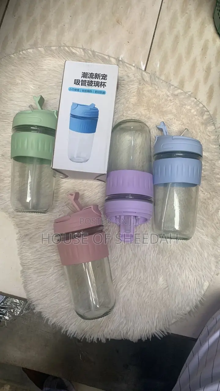 Portable Straw Coffee Cup With Lid,For Juice/Milk 500ml