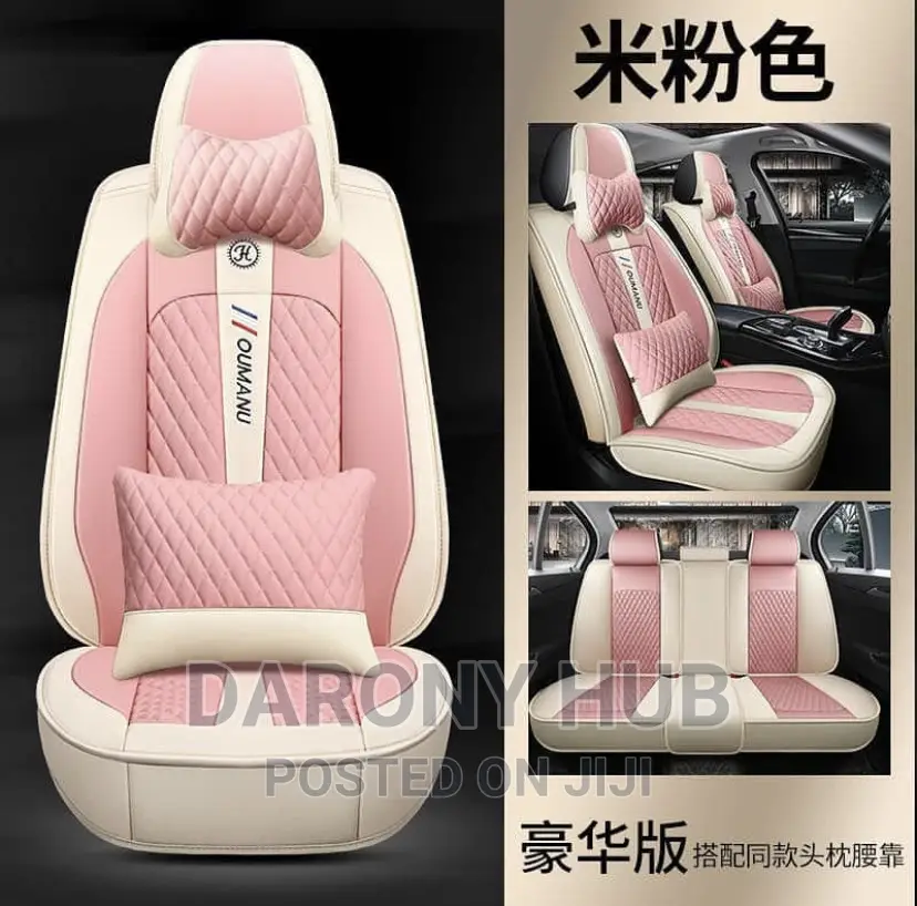 Luxury Oumanu Universal Leather Seat-Cover Red/Black/Pink