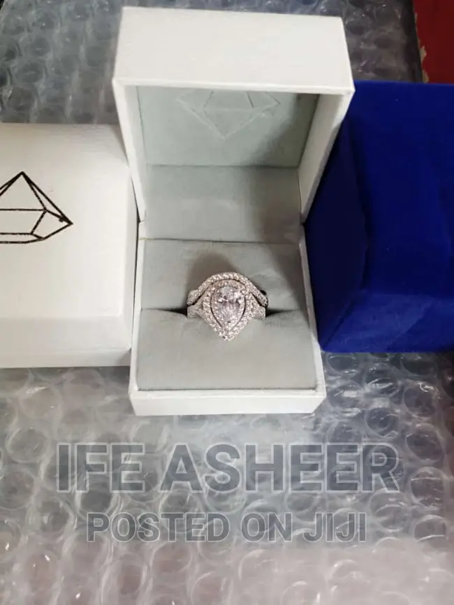 Dubai 925 Sterling Silver Engagement and Wedding Ring