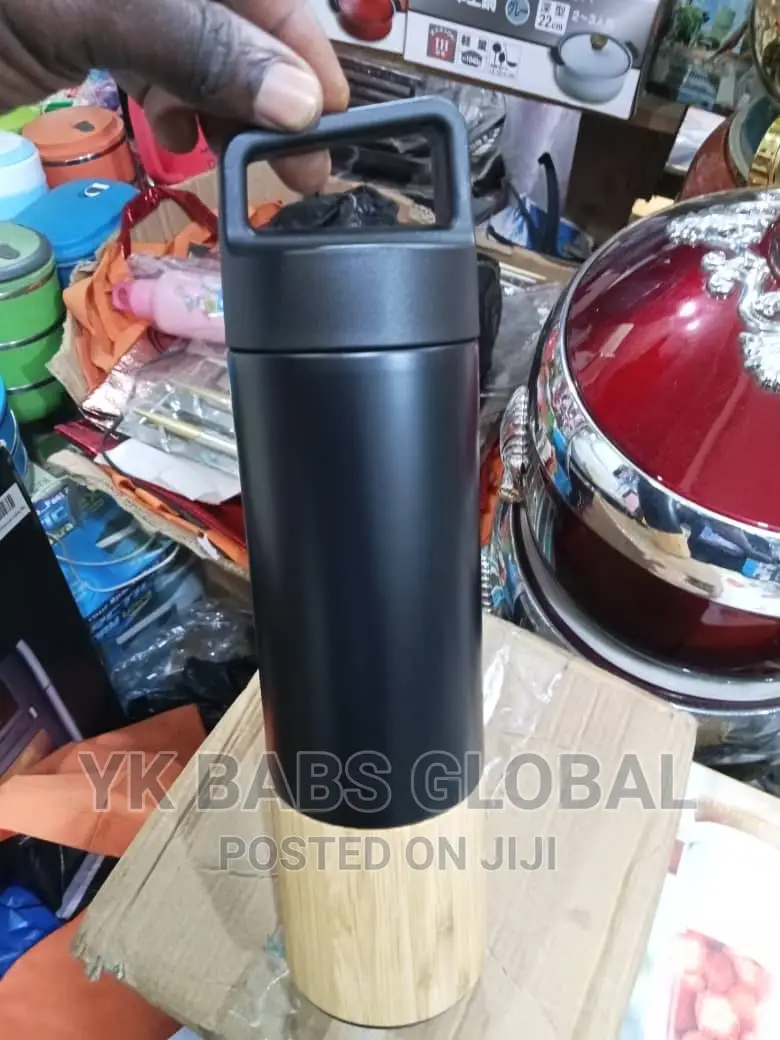 Double Wall Bamboo Insulated Vacuum Flask With Tea Infuser