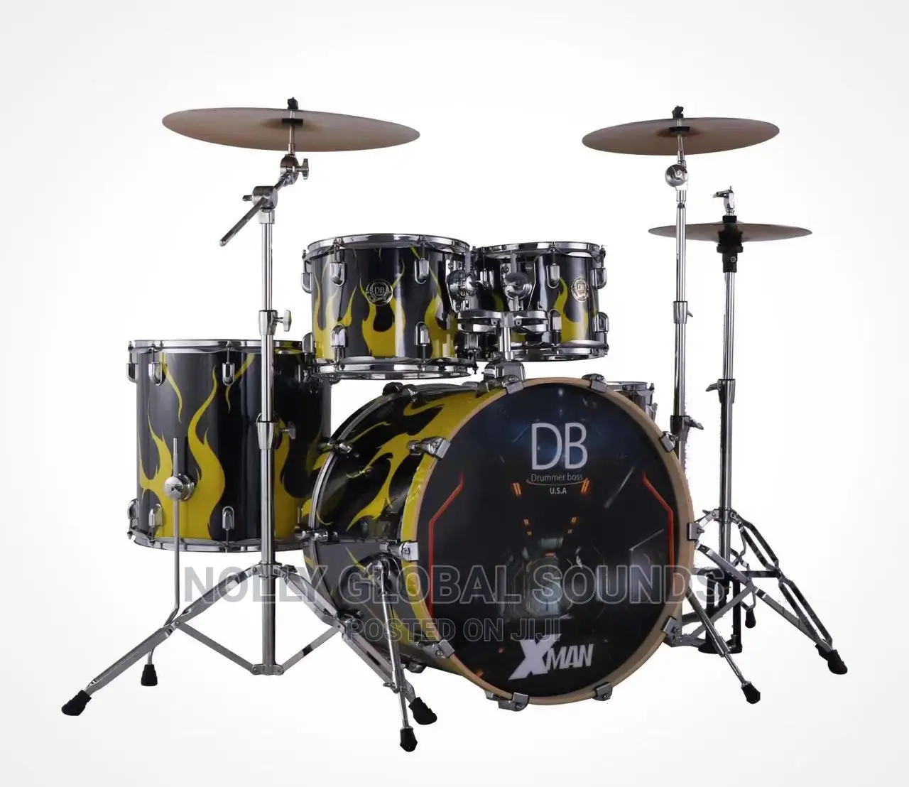 Db. Drummer Boss Professional X-Man Series Drum Set of 5pcs.