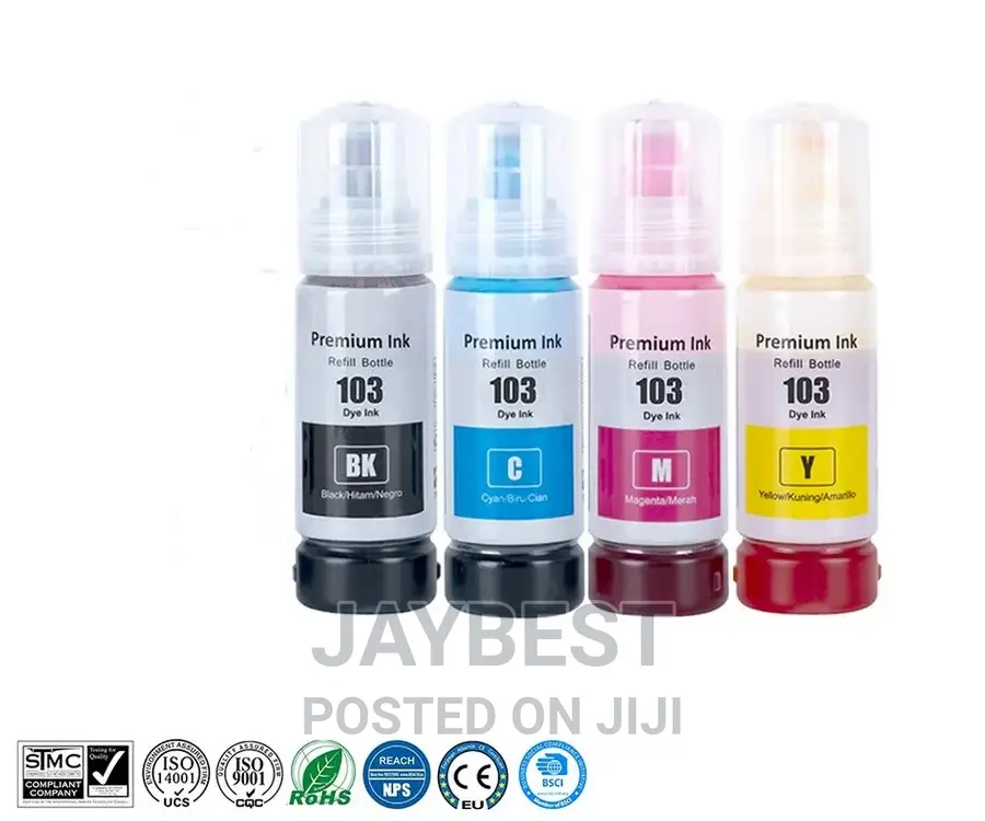 Epson 103 Black Premium Compatible Refill Ink C / M/ Y / Bk