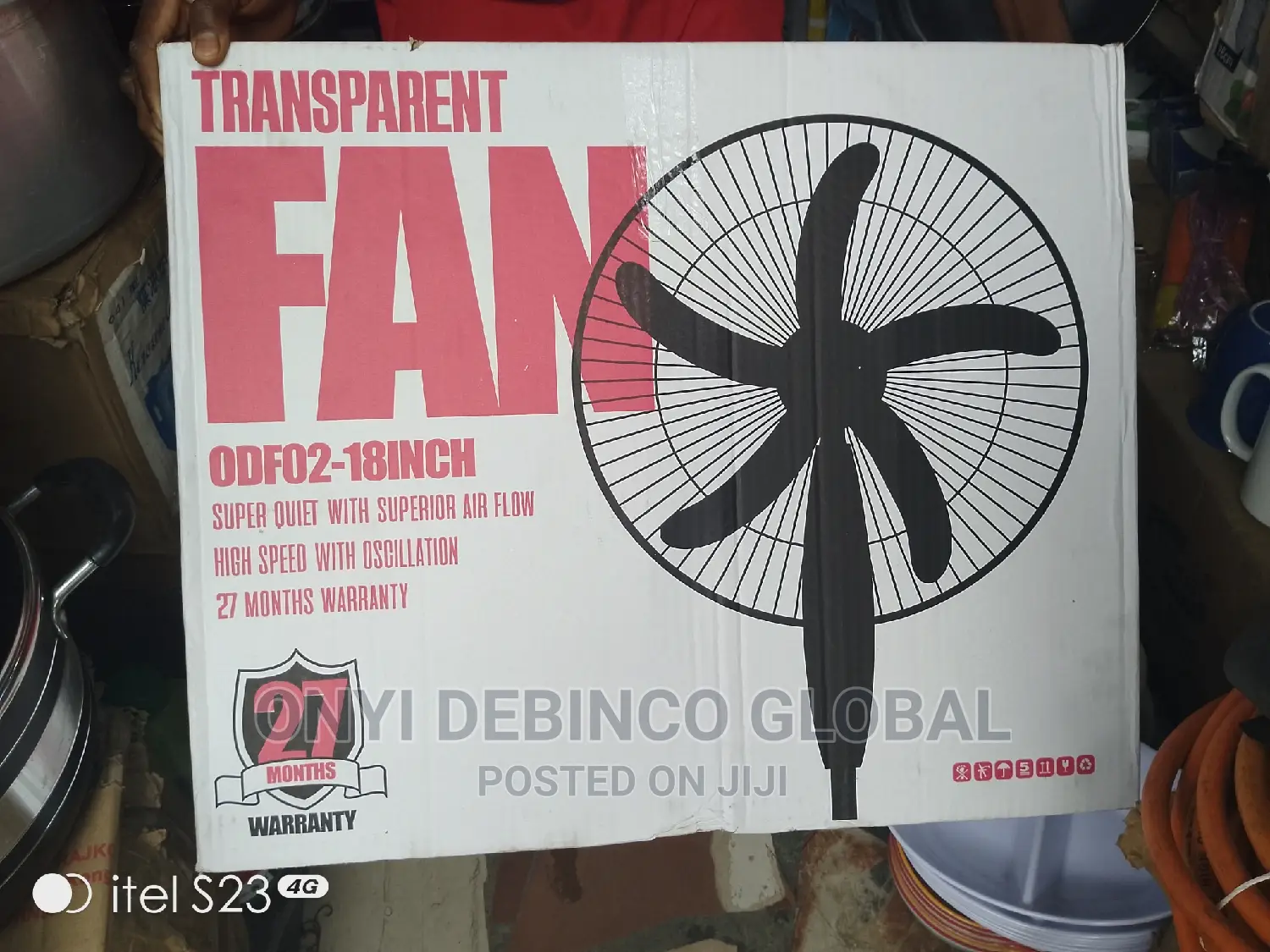 Transparent Odf02-18inch Standing Fan 50w