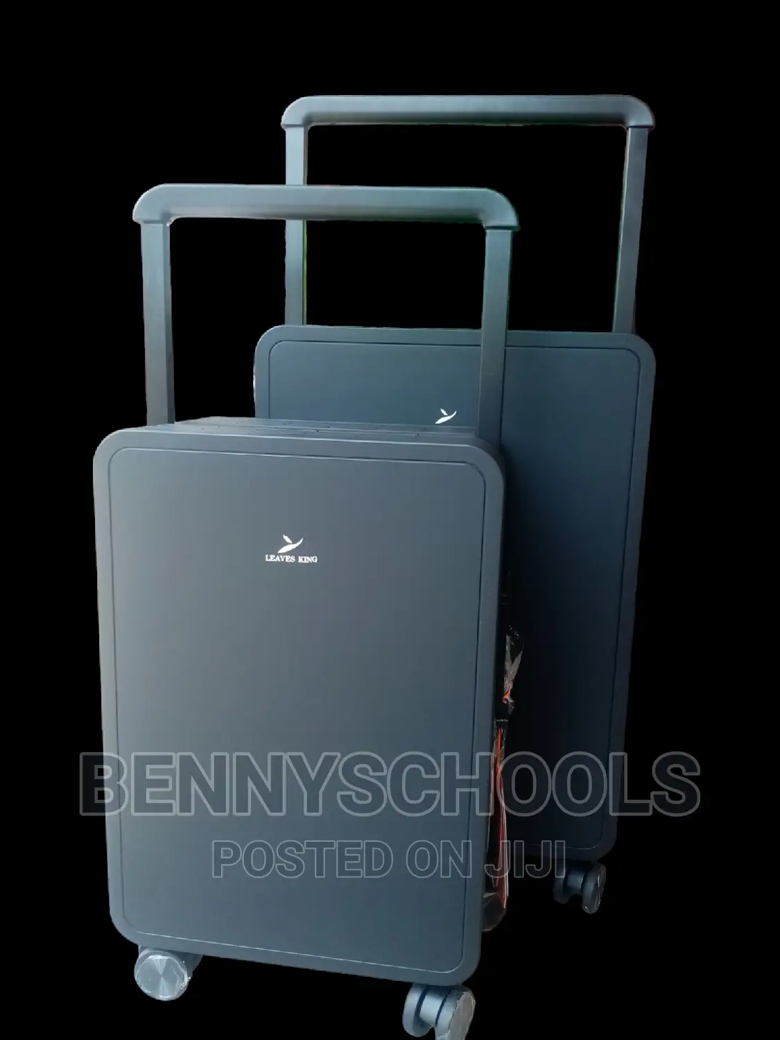 Set of 2 Black Leaves King Executive Celebrity Luggage Boxes