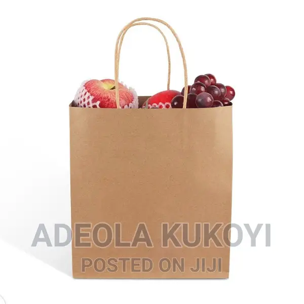 50 Pieces Of Kraft Paper Bag With Handle