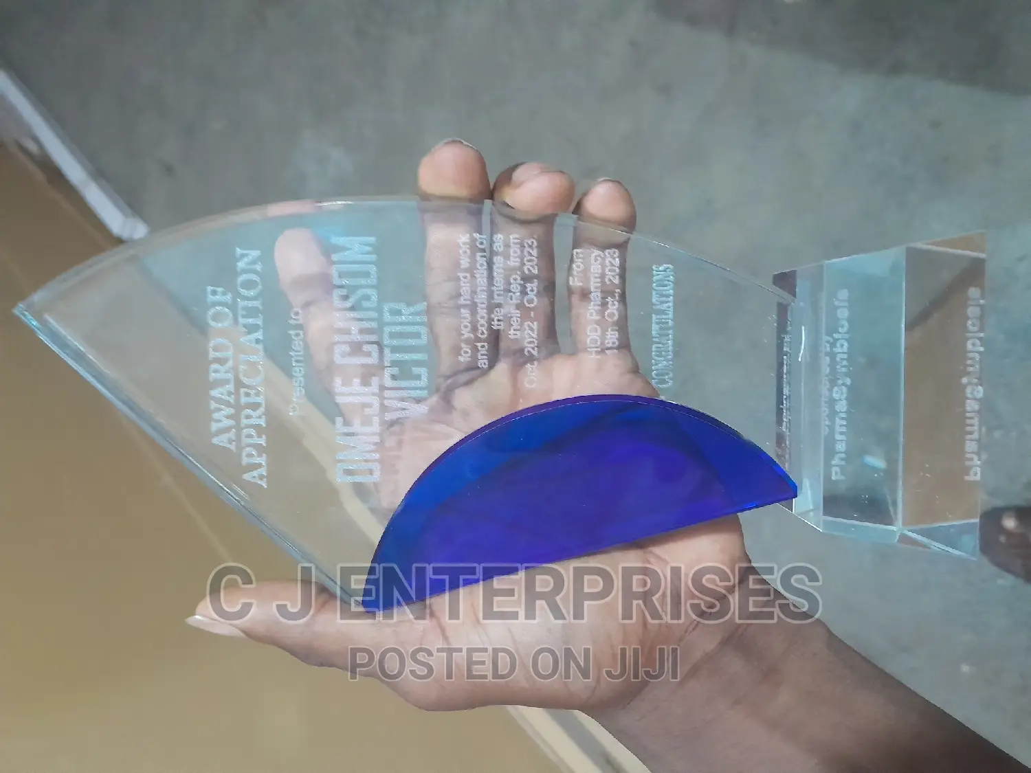 Glass Award Plaque B789