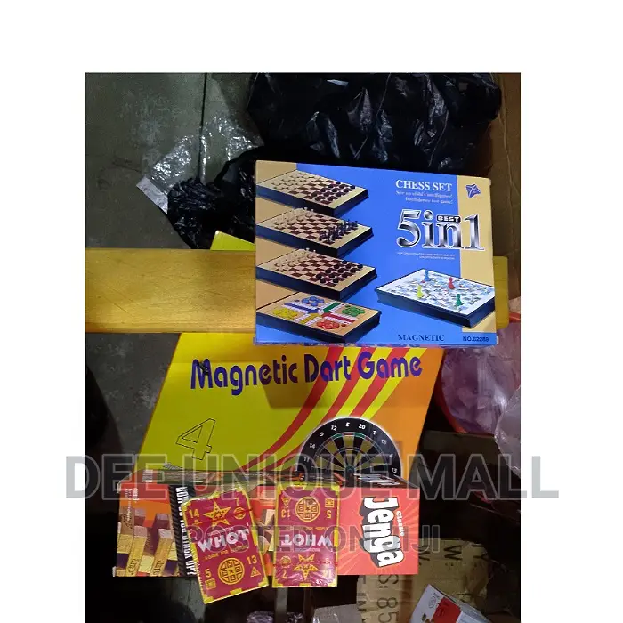 Board Games Combo.Ayo,Jenga,5in1,Magnetic Dartboard and Whot