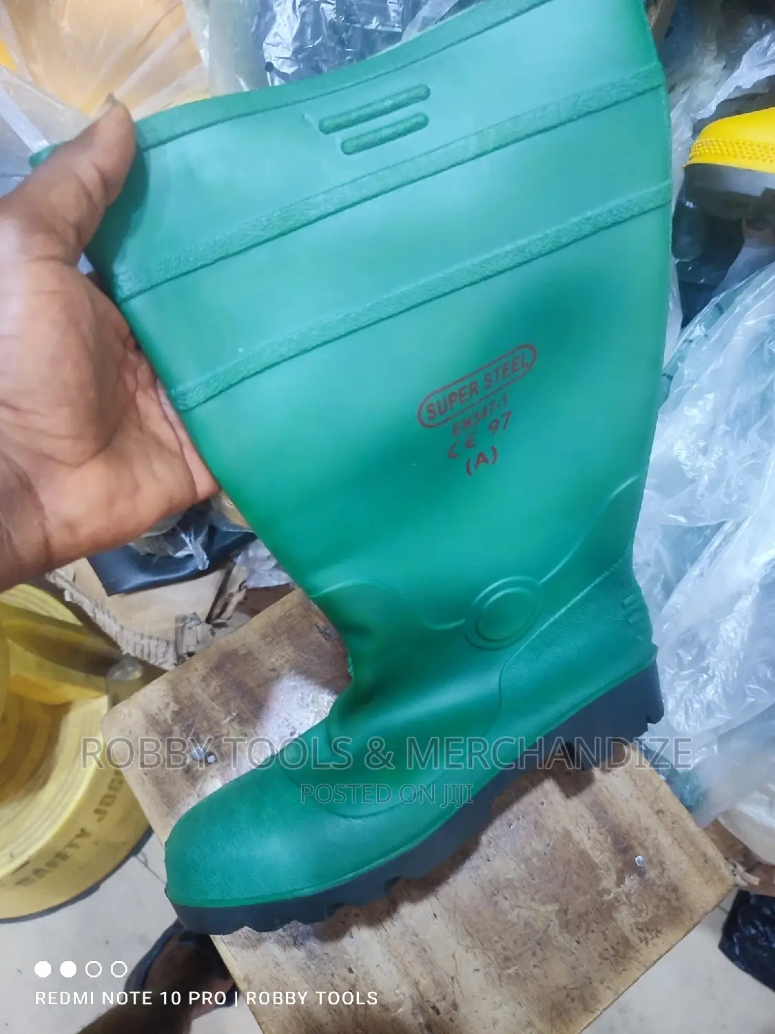 Green Safety Rain Boots