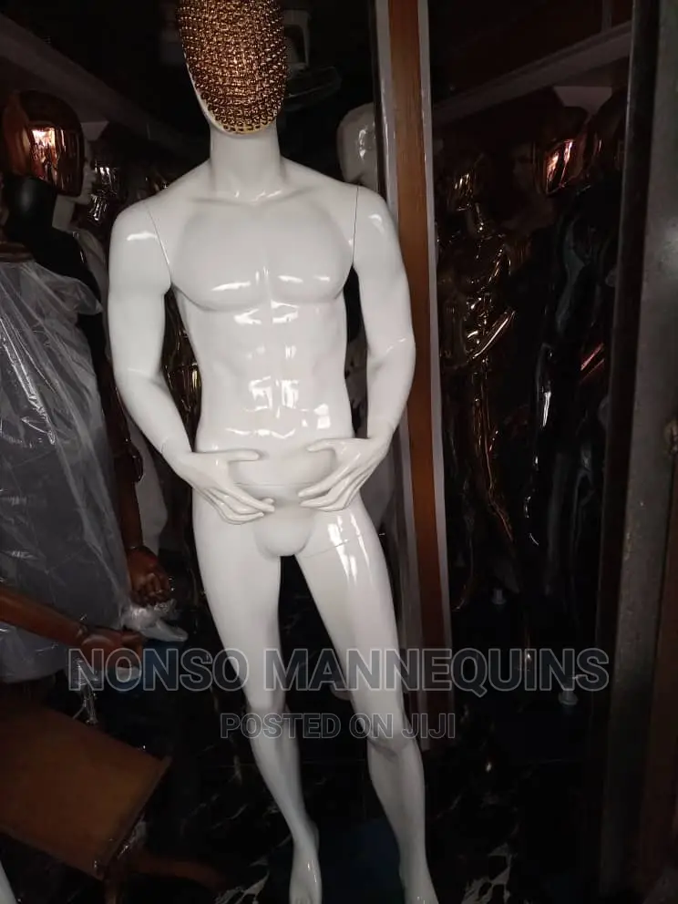 White Male Fibre Mannequin With Studed Face