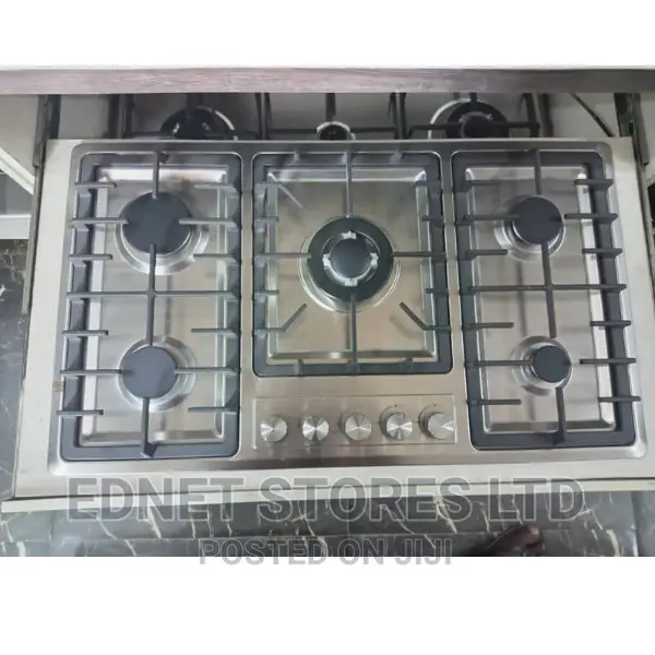 Phiima 90cmx60cm 5 Gas Burner Silver Stainless Steel Cookert