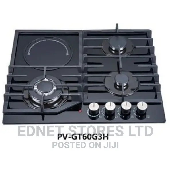 Pol 60cm 3+1 Ceramic Burner in-Built Gas Hob Tempered Glass
