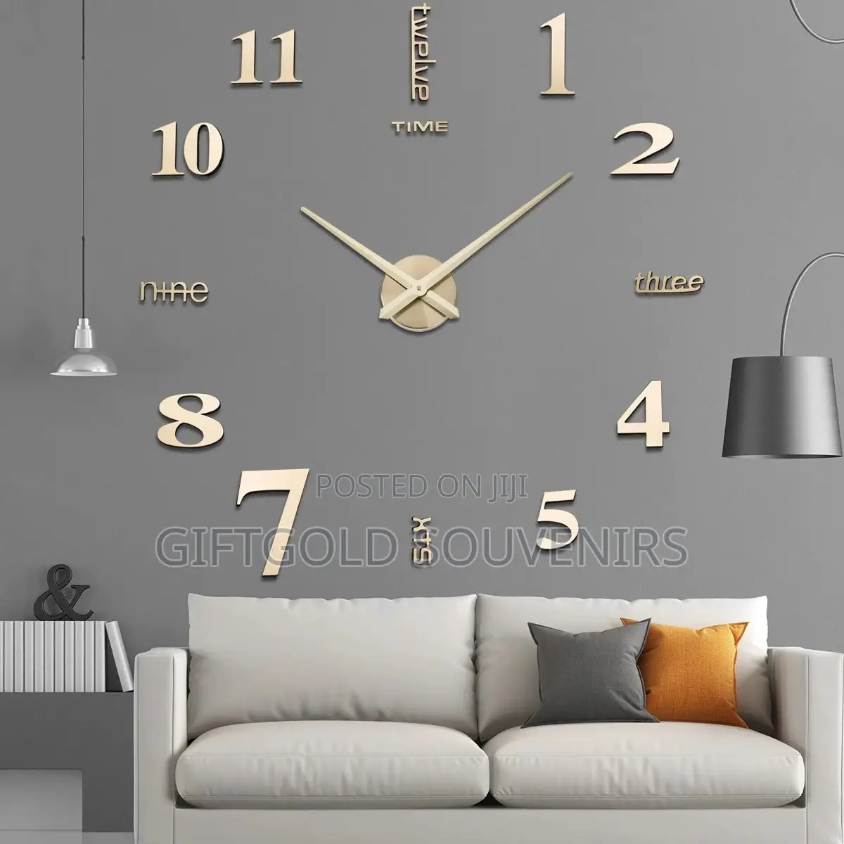 Gold Large 3DWall Clock --90cm