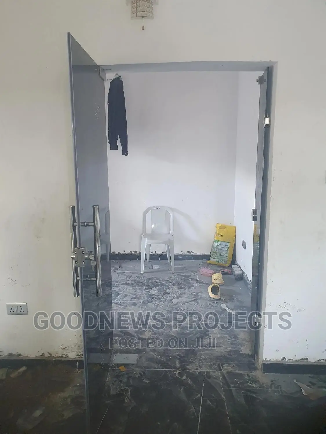 Frameless Black Mini Parlour Glass Door