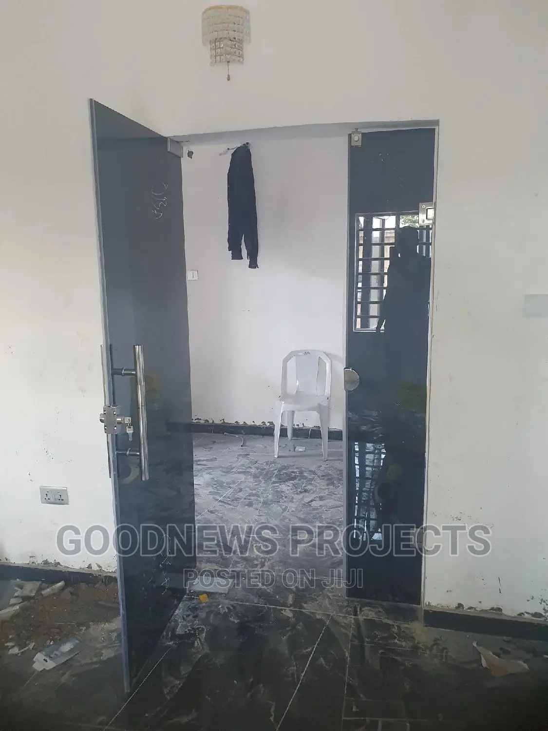 Frameless Black Mini Parlour Glass Door