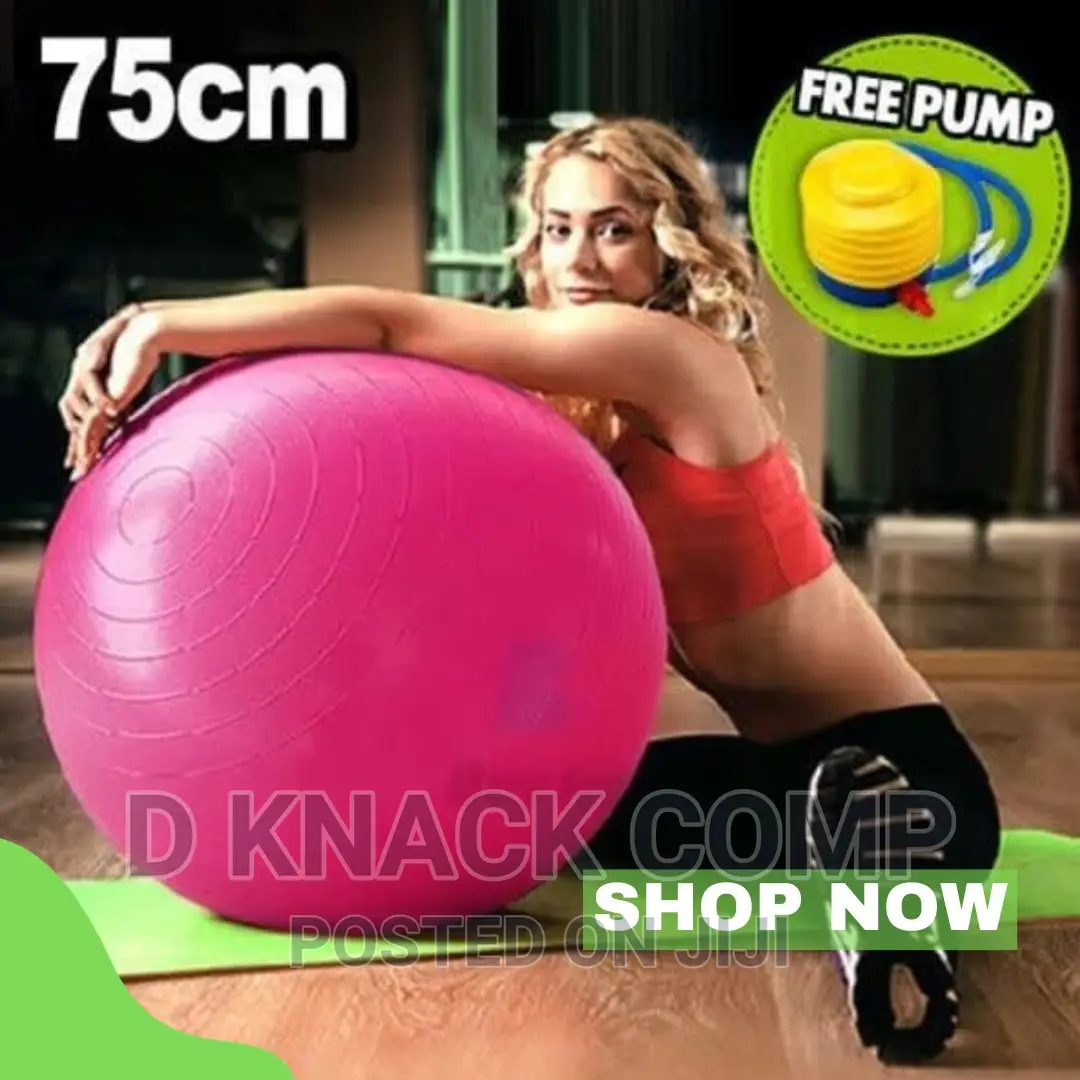 Anti-Burst Gym Exercise Yoga Fitness Ball With Pump - 75cm