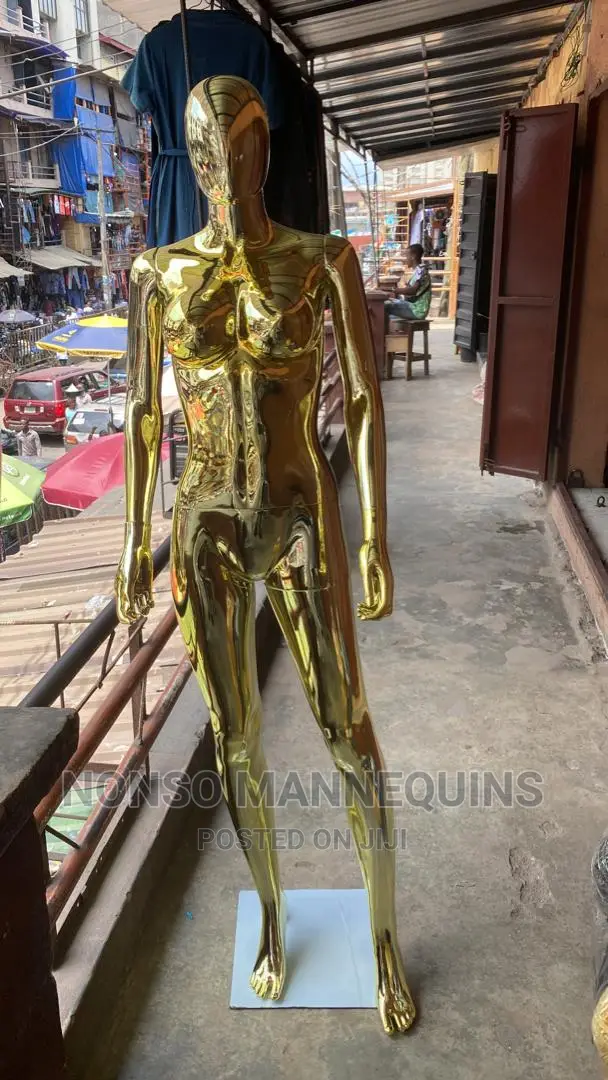 Size 10 Shinny Gold Chrome Display Female Mannequin