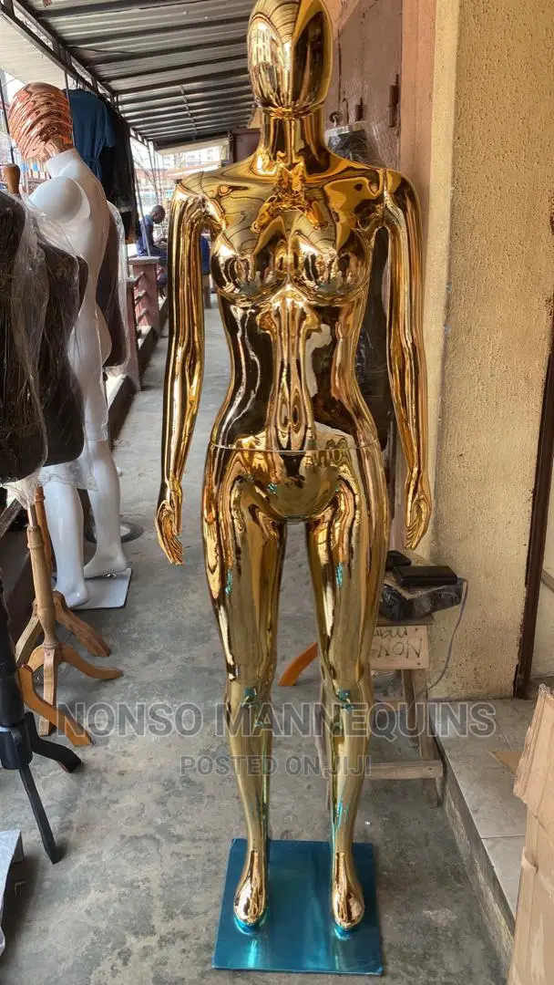 Size 10 Dark Gold Faceless Chrome Mannequin