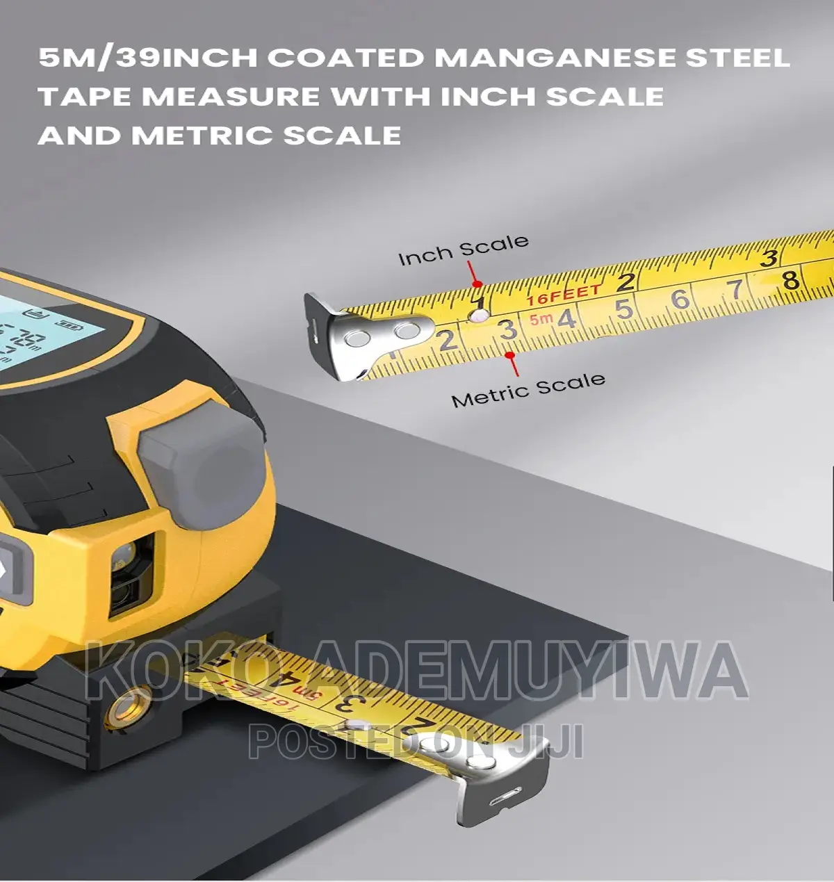 3 In1 LCD 60m Laser Distance Meter Rangefinder + 5m Tape