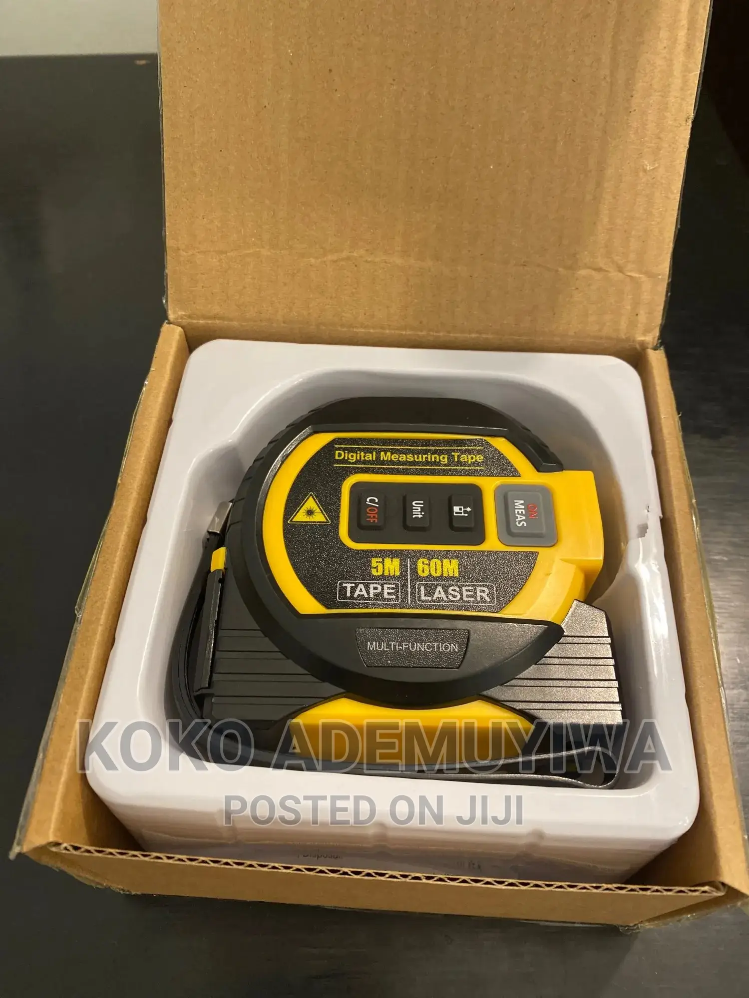 3 In1 LCD 60m Laser Distance Meter Rangefinder + 5m Tape