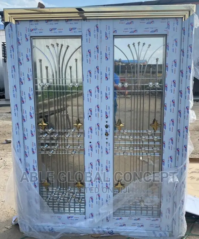6 Feet Glass Stainless Door