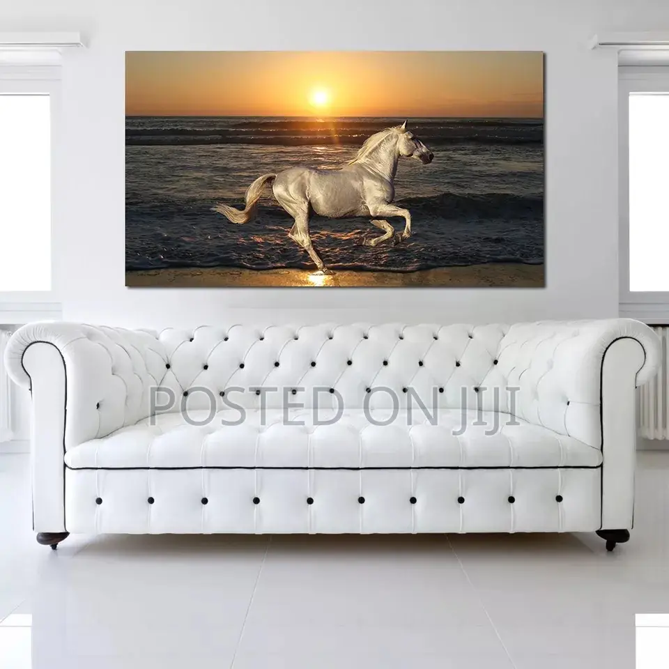 A Running Horse in a Beach at Night