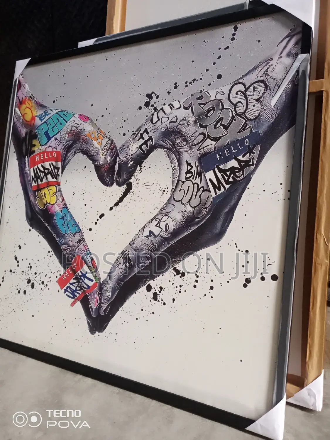 Colourful Abstract Love Hand Painting Print on Canvas