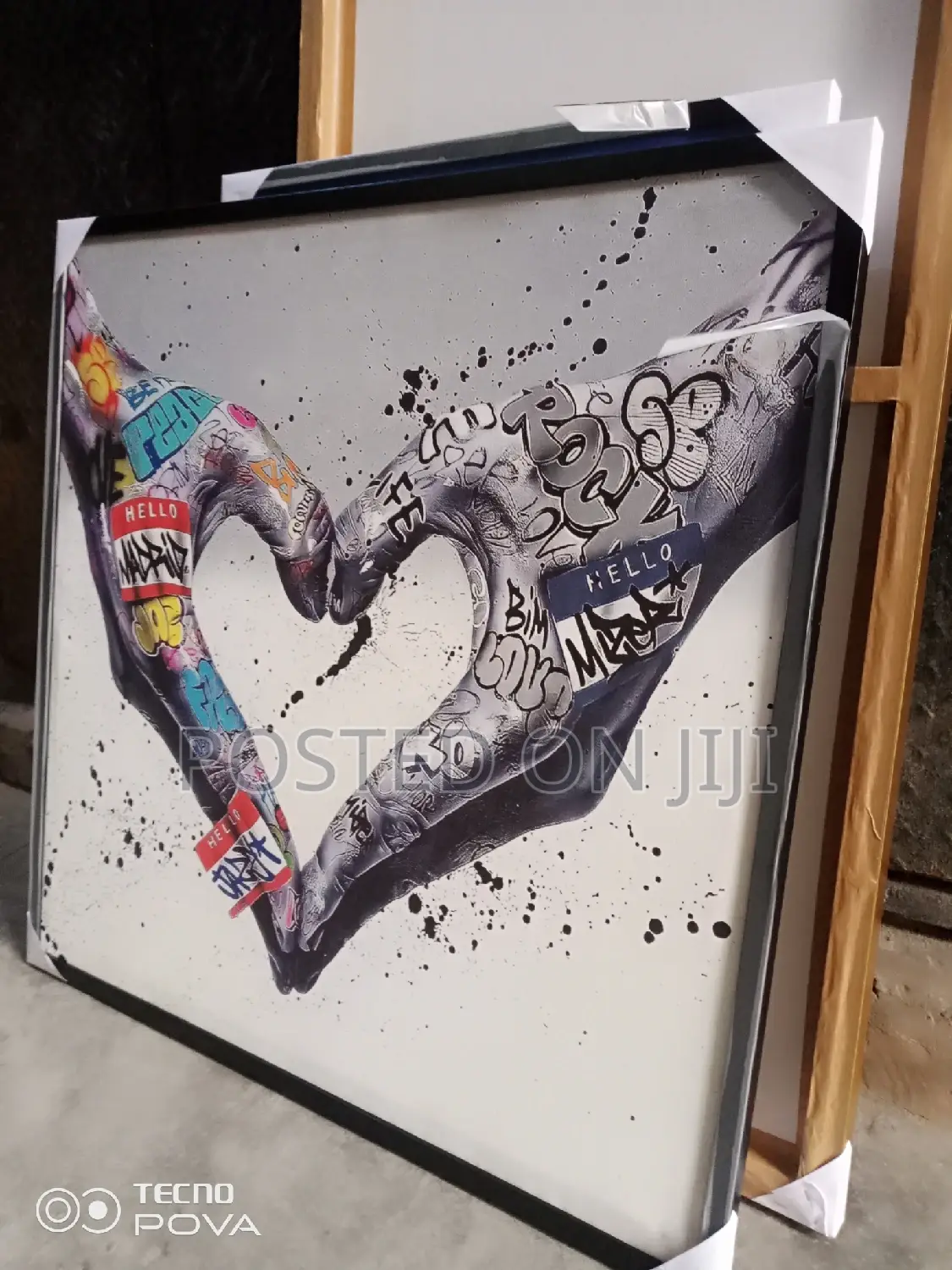 Colourful Abstract Love Hand Painting Print on Canvas