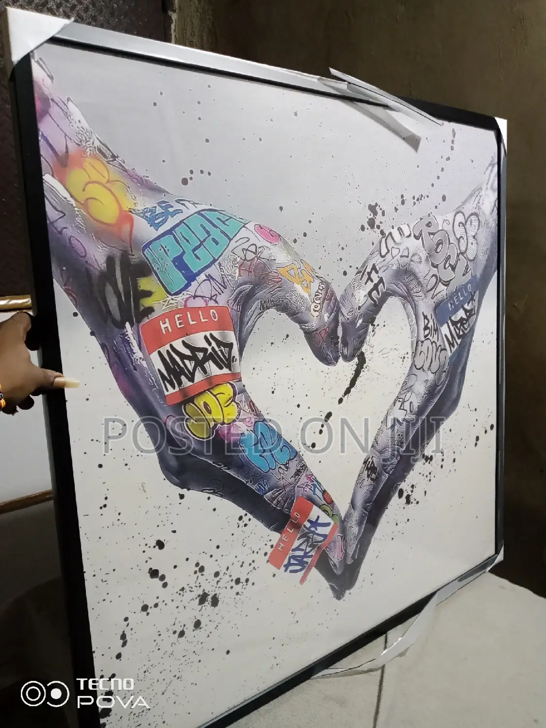 Colourful Abstract Love Hand Painting Print on Canvas