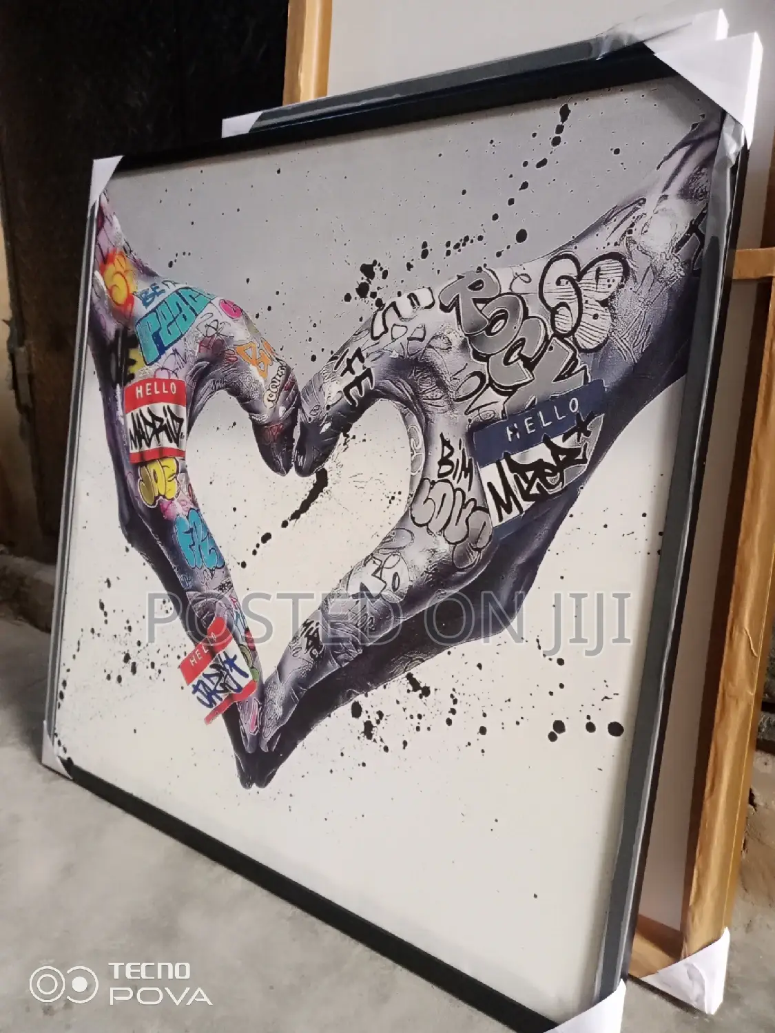 Colourful Abstract Love Hand Painting Print on Canvas