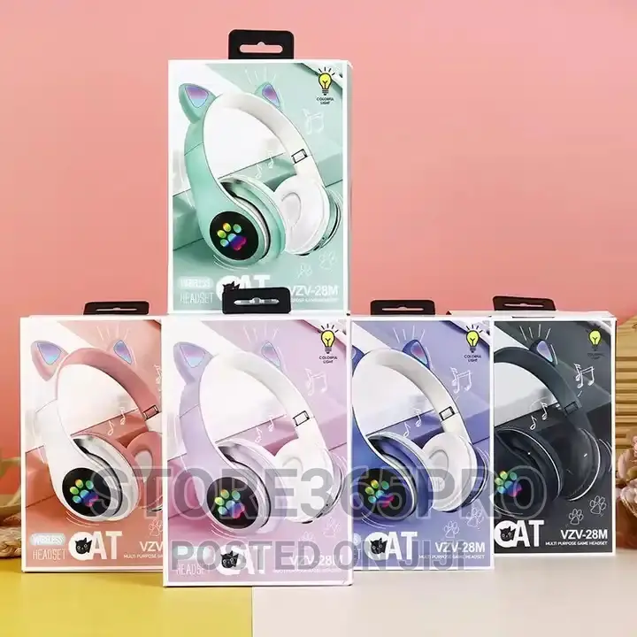 Cat Girls Colorful Lighting Led Wireless Cat Ear Headphone