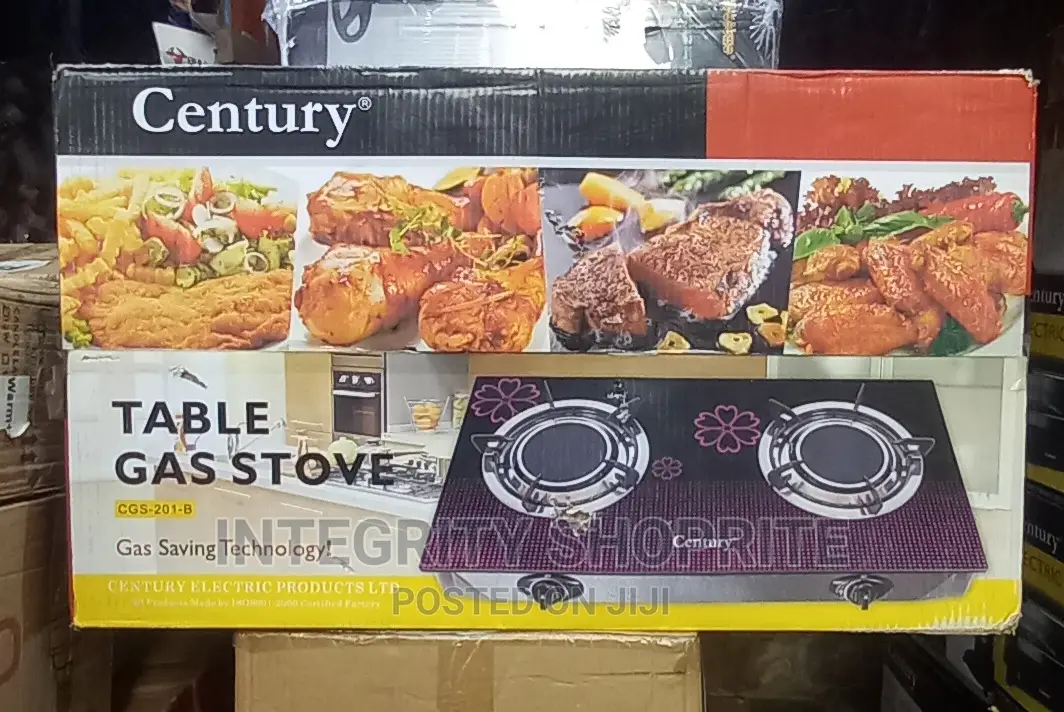 Century 2-Burner Glass Top Infrared Gas Cooker