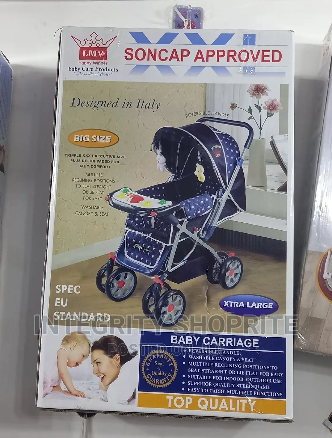 LMV High Grade 3 in 1 Baby Stroller Trolley Set