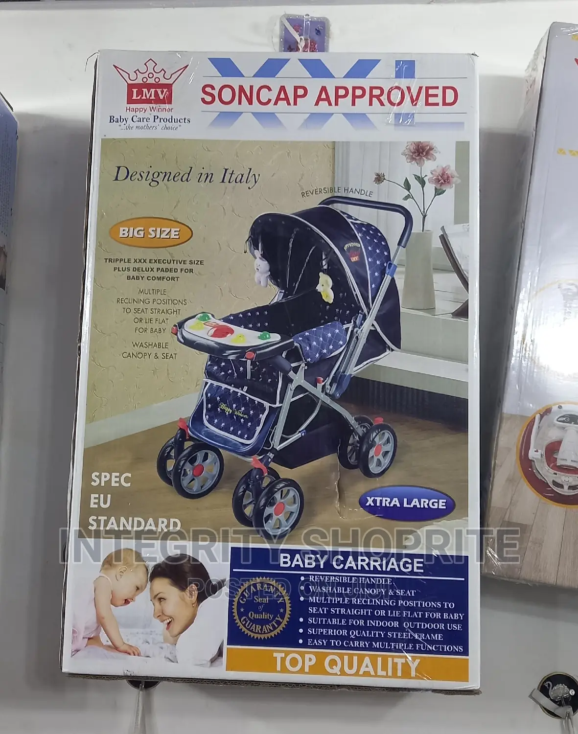 LMV High Grade 3 in 1 Baby Stroller Trolley Set