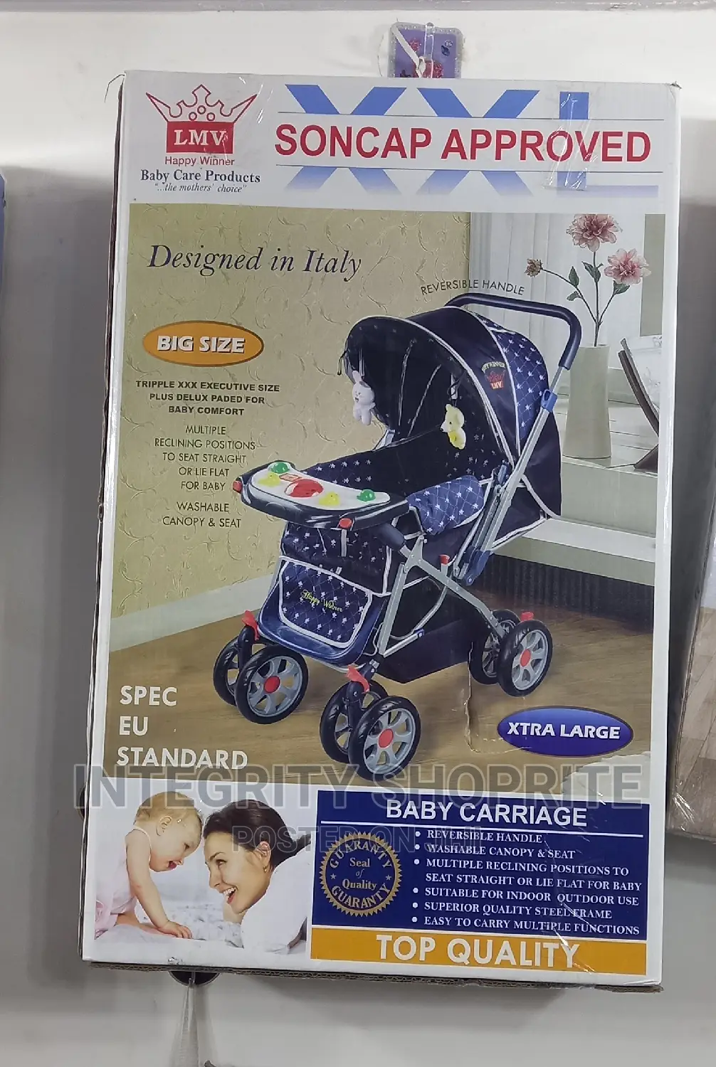LMV High Grade 3 in 1 Baby Stroller Trolley Set