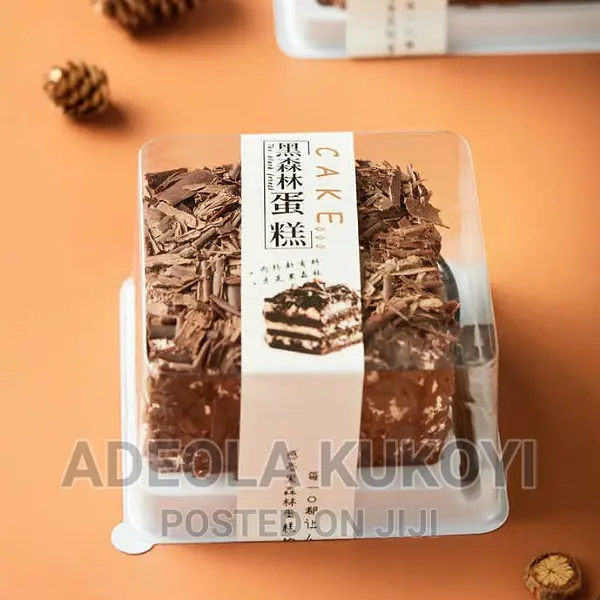 50pcs of Disposable Square Cake Slice With Fork
