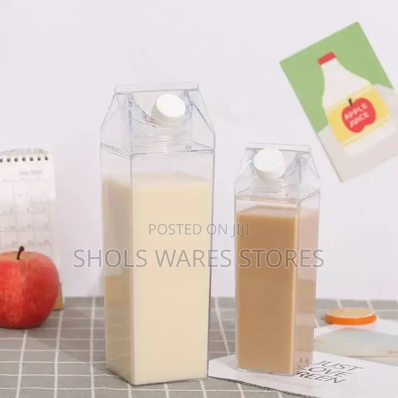 Transparent Juice Bottle | Square Milk Bottle