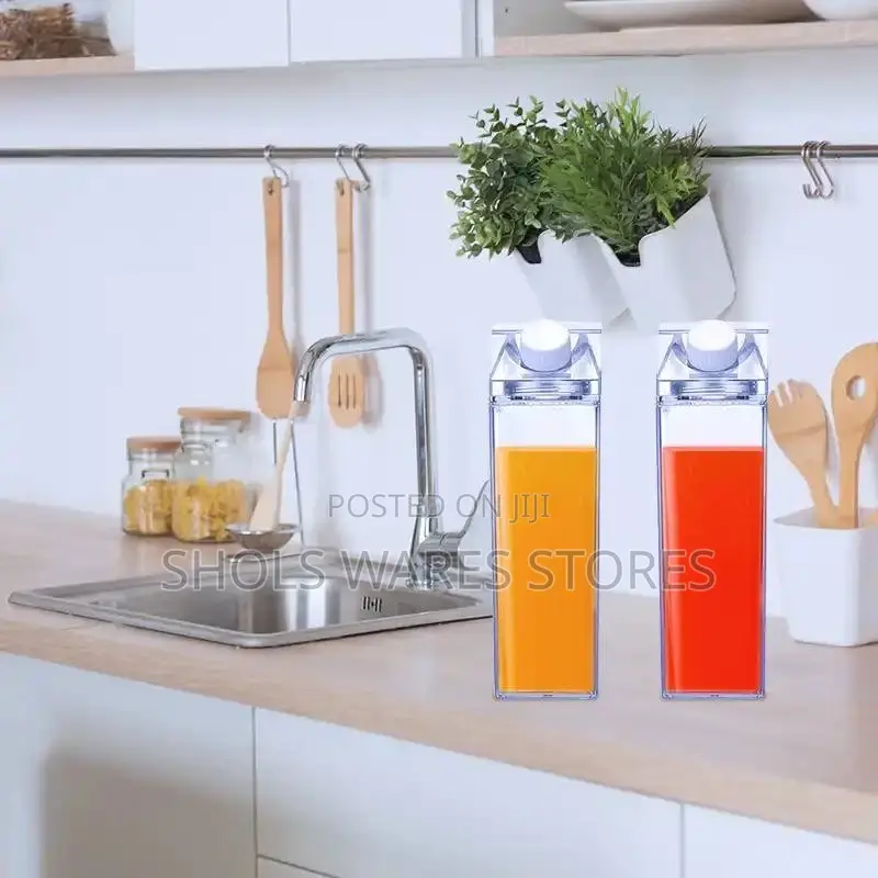 Transparent Juice Bottle | Square Milk Bottle