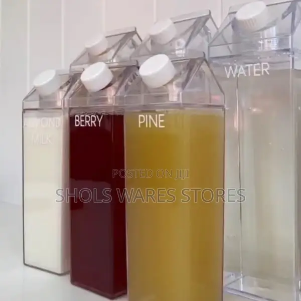 Transparent Juice Bottle | Square Milk Bottle