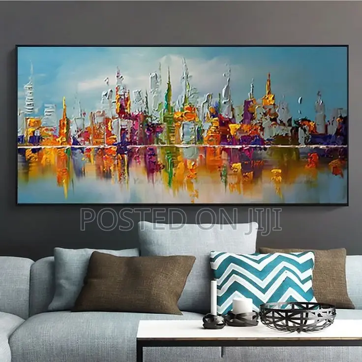 Colourful Abstract Oil Painting Canvas Print