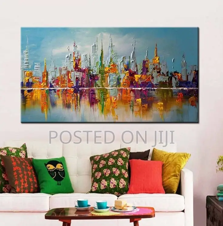 Colourful Abstract Oil Painting Canvas Print