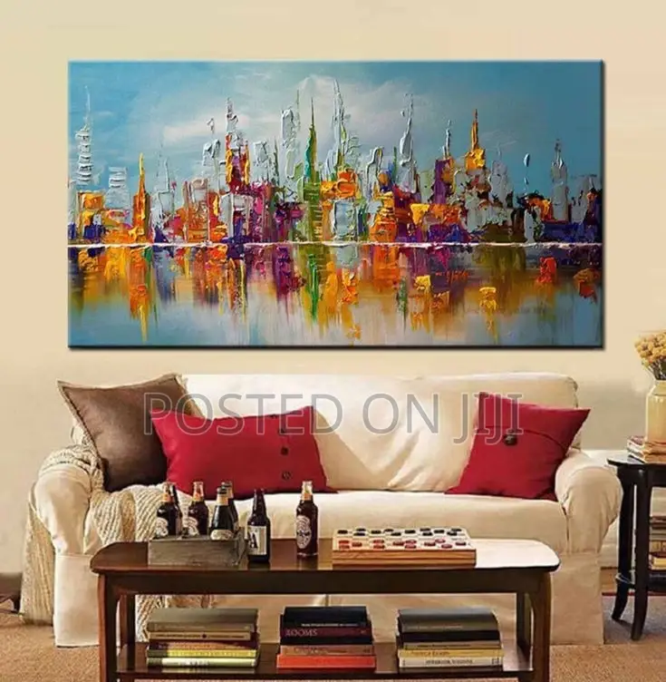 Colourful Abstract Oil Painting Canvas Print