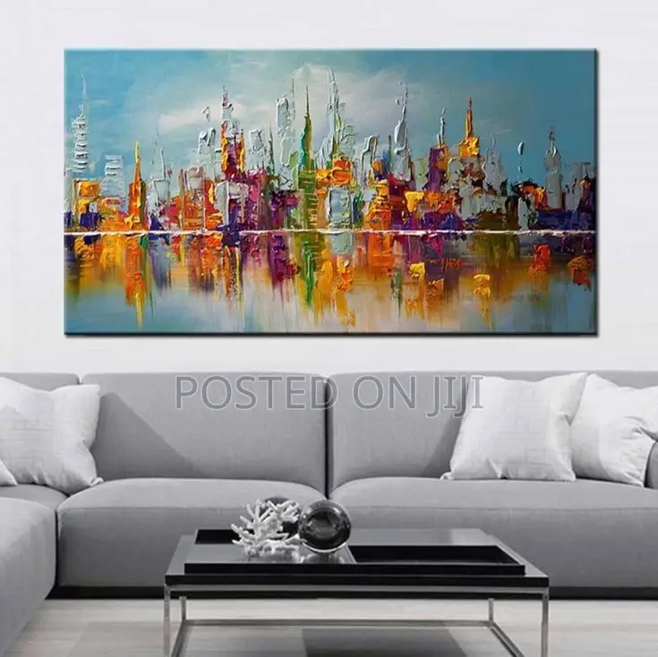 Colourful Abstract Oil Painting Canvas Print