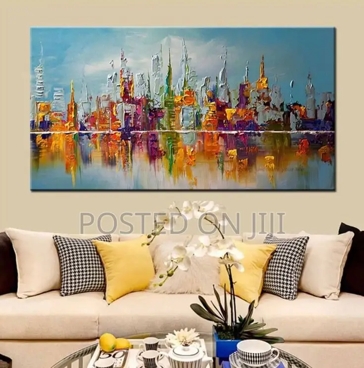 Colourful Abstract Oil Painting Canvas Print