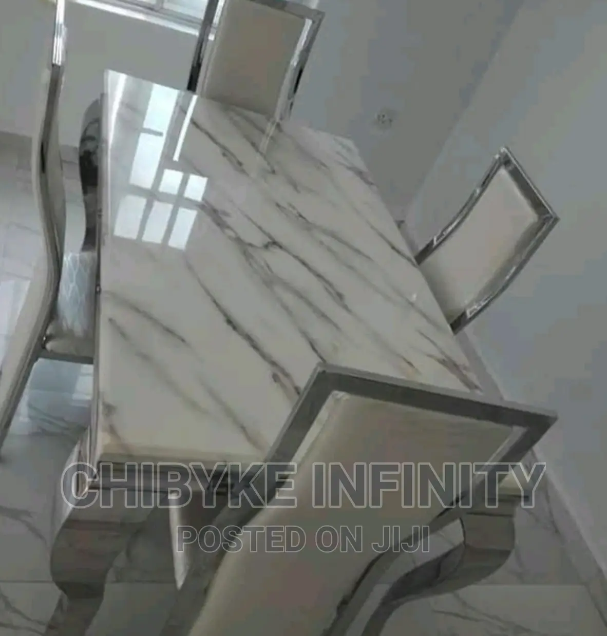 Brand New Imported Marble Dining Table With Four Chairs