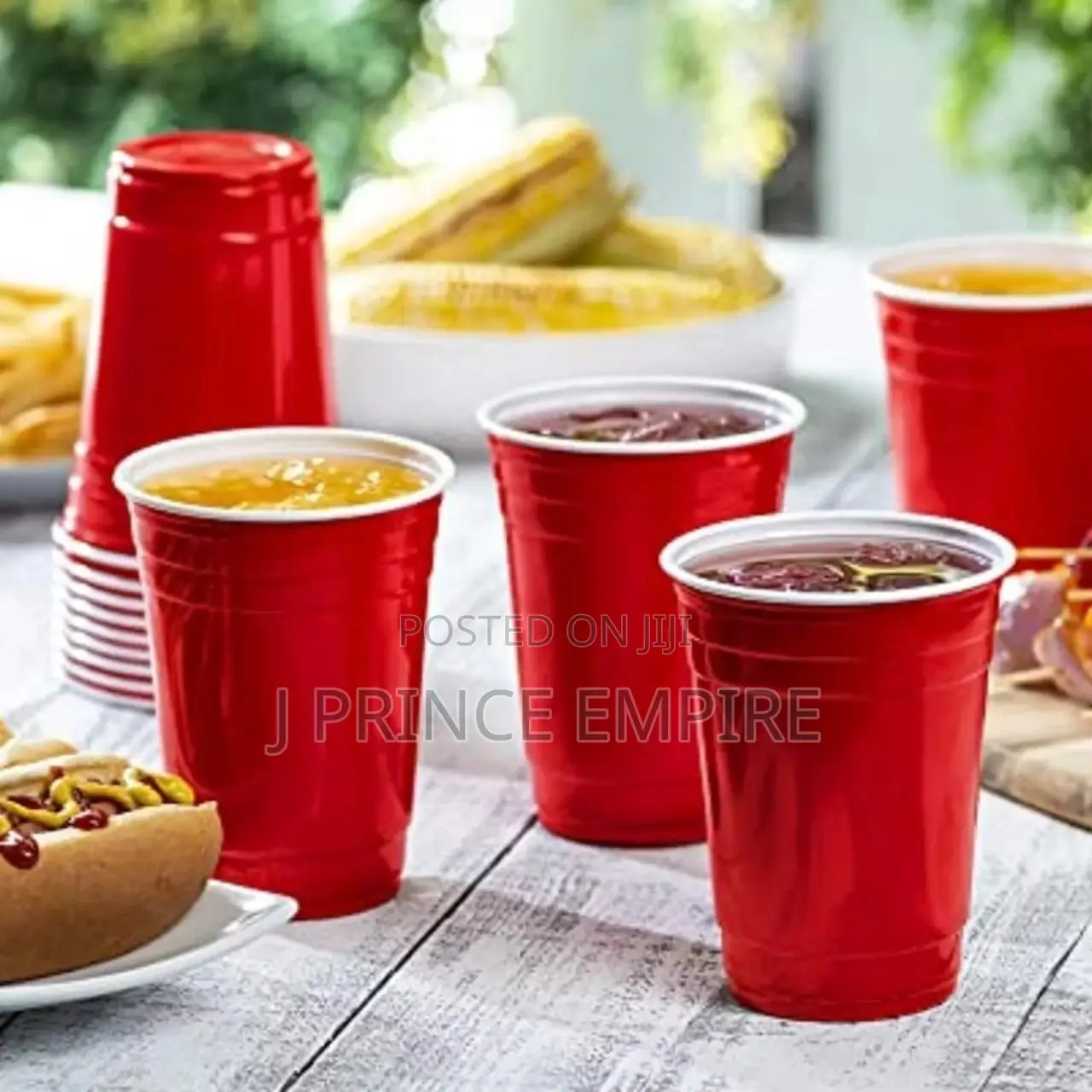 Disposable Party Plastic Cups (50pcs)Red Drinking Cups