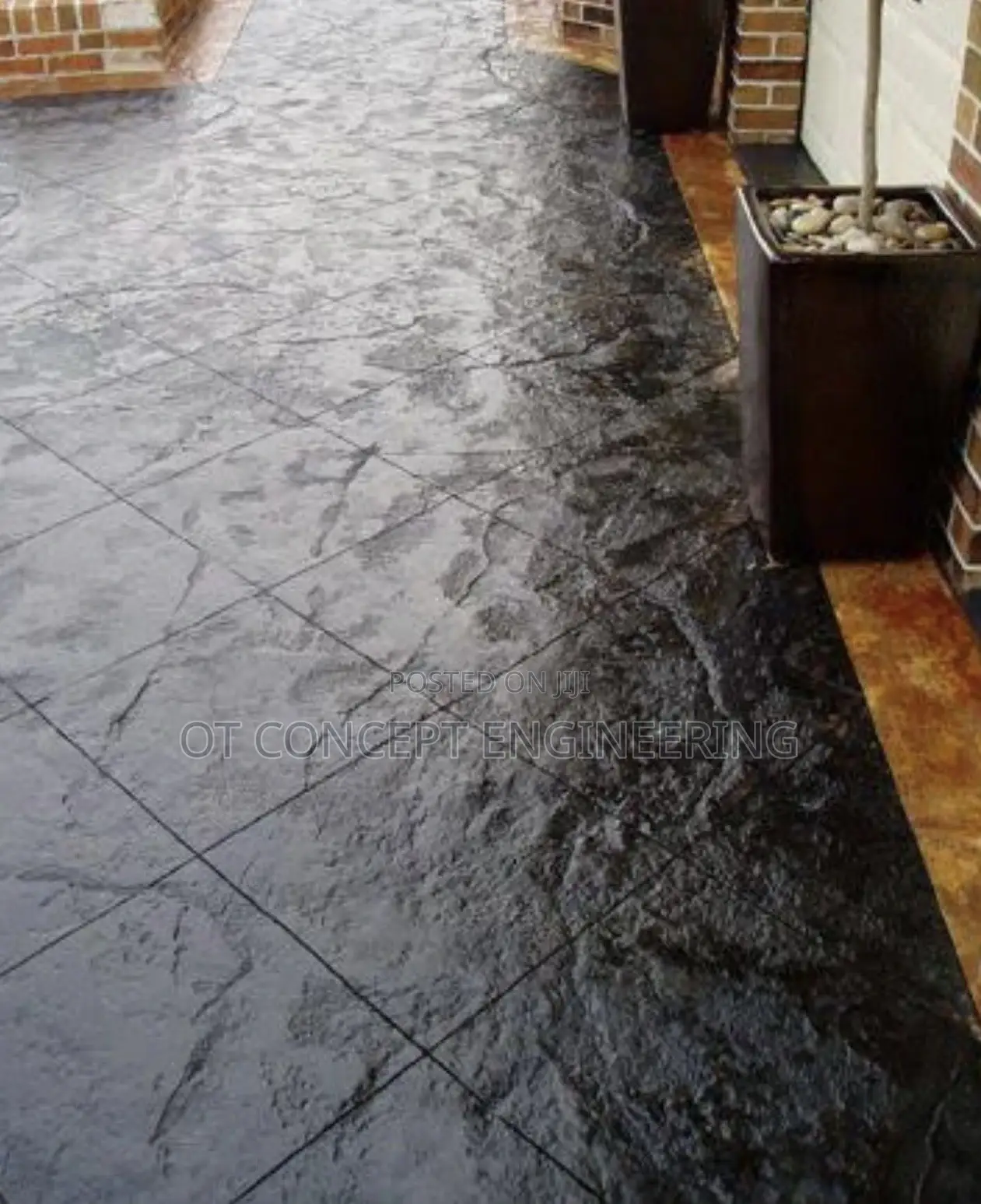 Stamp Concrete Floor Random Stone