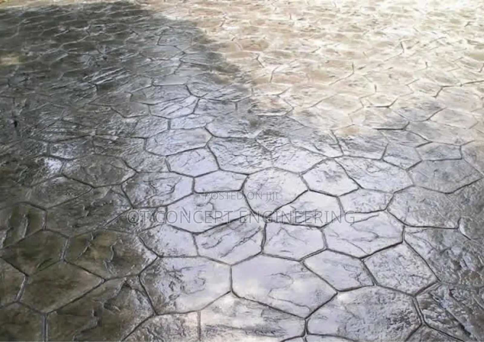 Stamp Concrete Floor Random Stone