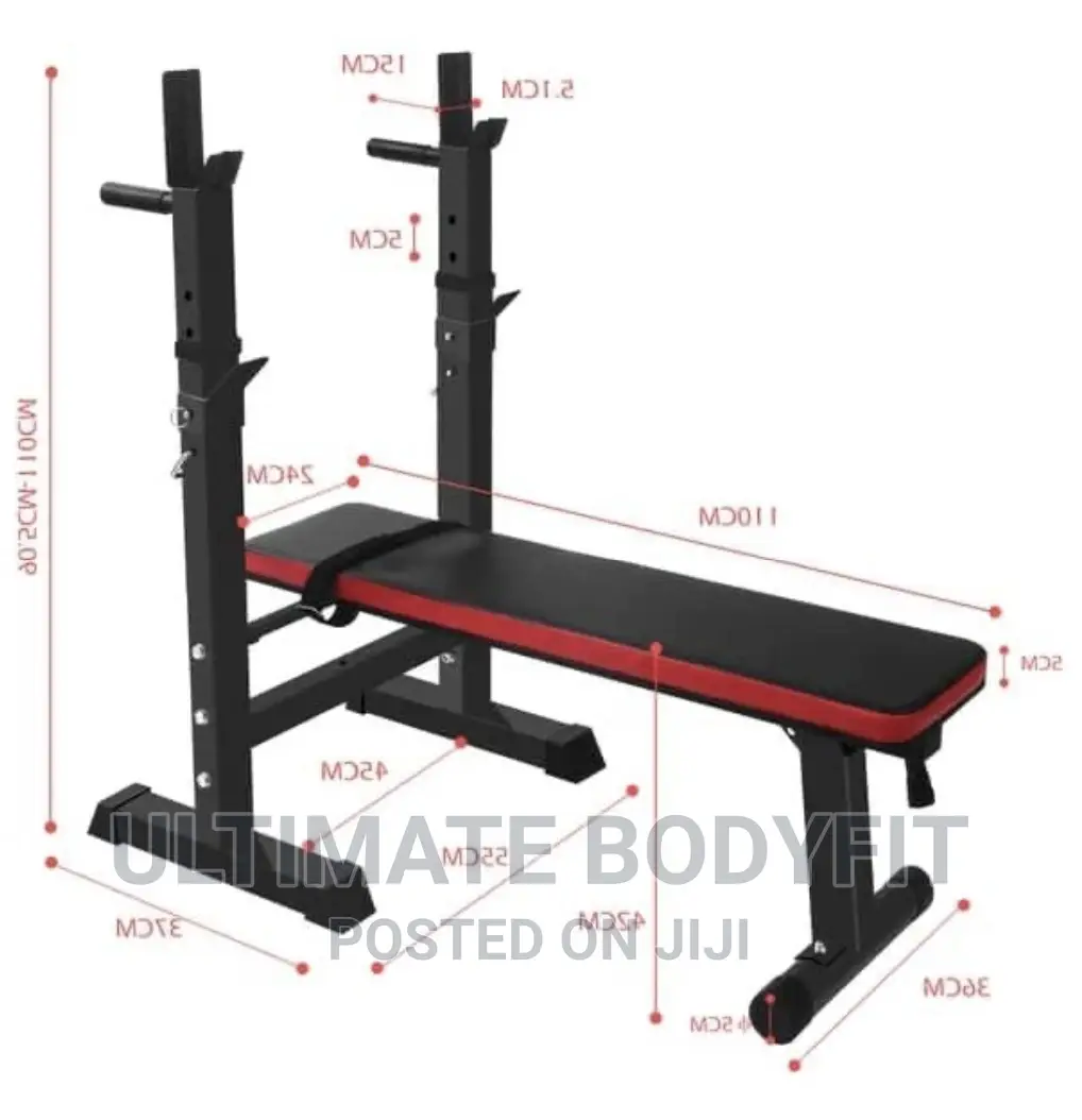 Brand New Weight Bench Press With Pair 50kg Plate Barbell